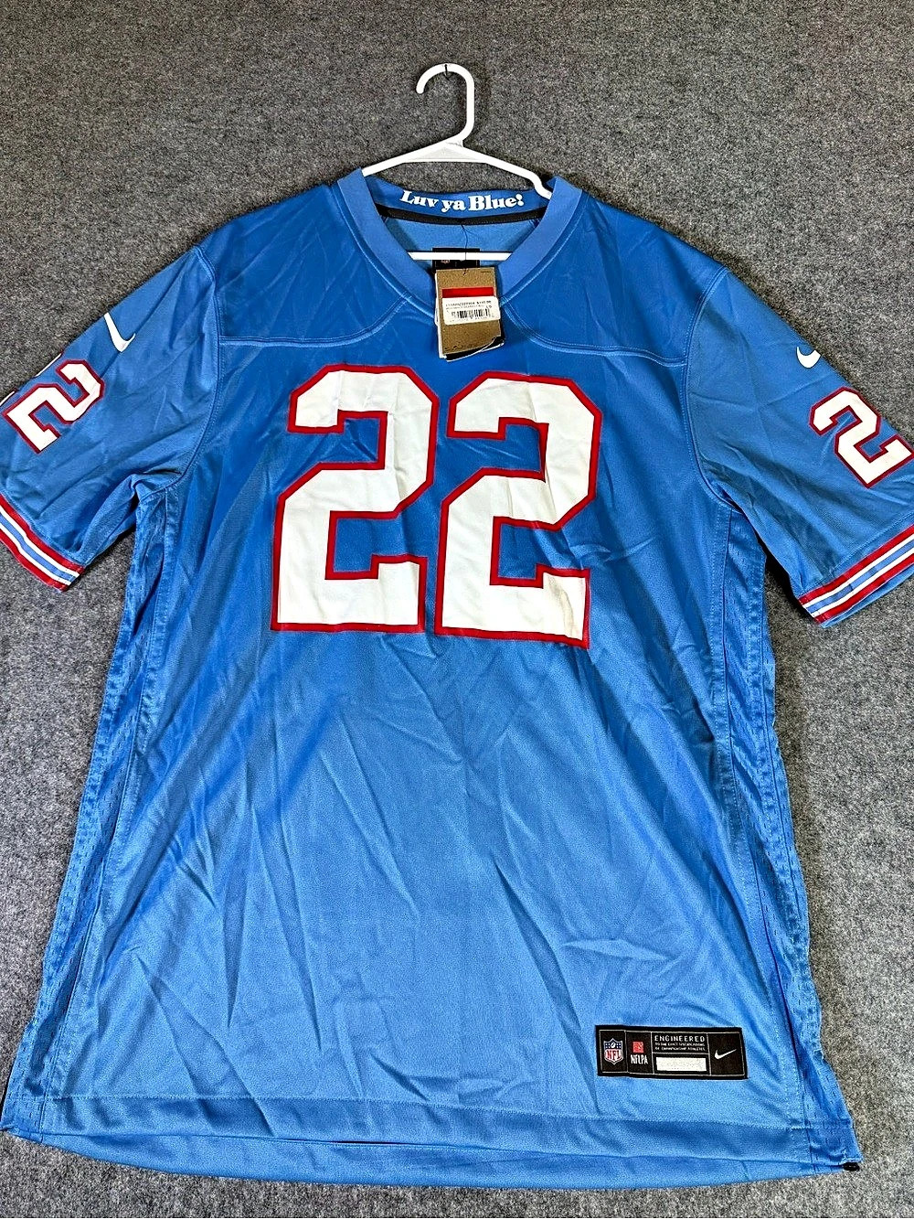 Nike Derrick Henry Tennessee Oilers Light Blue Nike NFL Jersey #22 Jersey Men's
